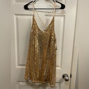Free People Pink rose sequin NYE dress. Size S